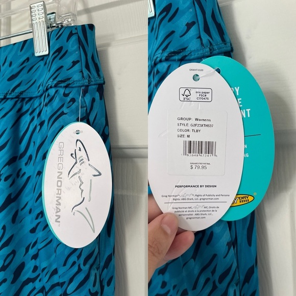 NWT Greg Norman Play Dry Blue Animal Print Golf Athletic Skort M - Picture 4 of 11